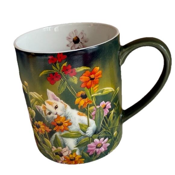 LANG Ceramic Coffee Mug Please Don’t Eat The Zinnias Susan Bourdet 14 oz - Picture 3 of 4